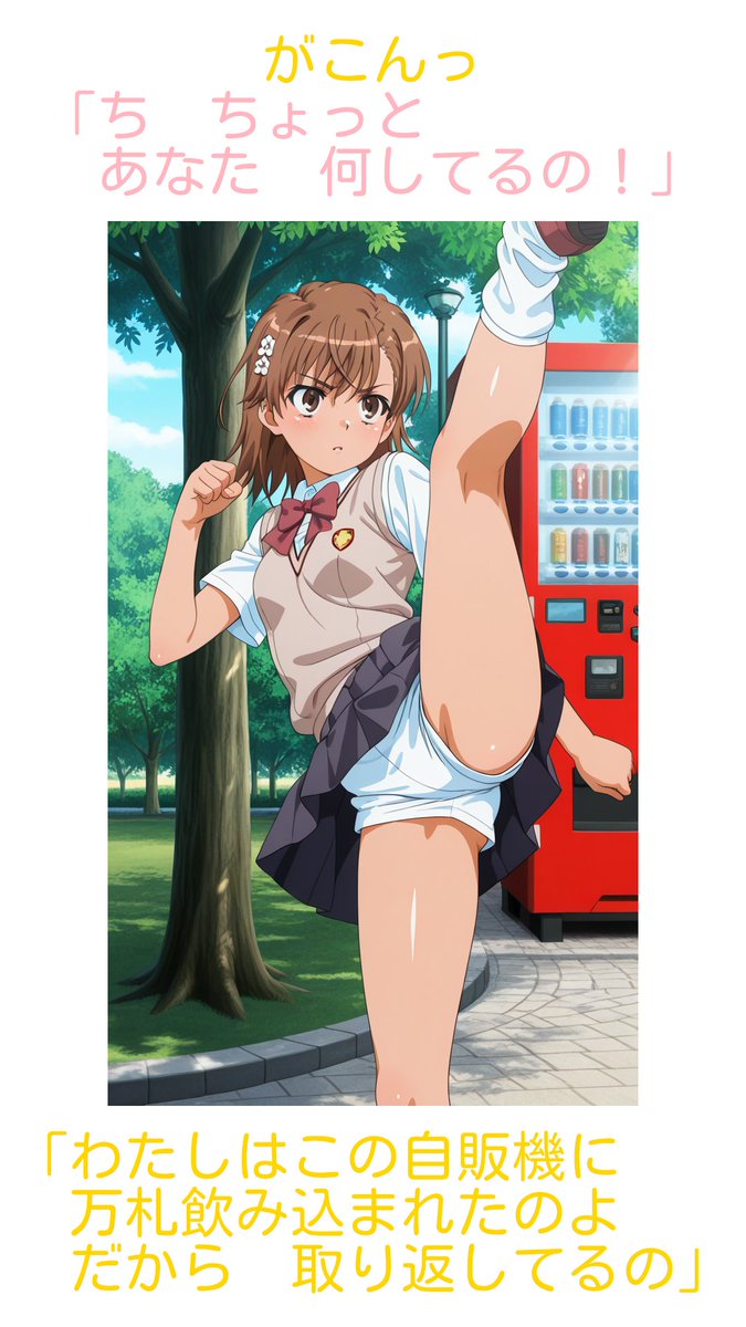 pp_pixiv's tweet photo. pixivに投稿しました 亜美ちゃんと自動販売機 #pixiv #野々村亜美 #御坂美琴  https://t.co/kmYAun1xEv https://t.co/v8ugkXW0Z6
