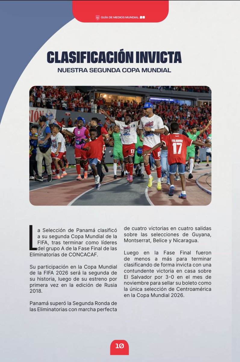 fepafut's tweet photo. GUÍA DE MEDIOS 📚

Compartimos la edición digital de la Guía de Medios de la Selección #PanamáMayor 🇵🇦 de la @FIFAWorldCup 🏆.

Versión español: https://t.co/NgJ5HLABOm

Versión inglés: https://t.co/gV8GnE3WIc

#MareaQueLate 🌊 https://t.co/w0I88aQOaV