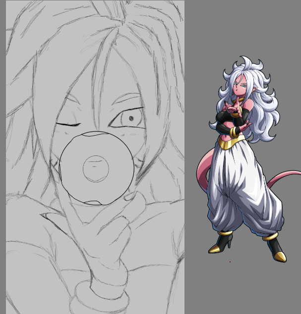 Sape_master's tweet photo. Another doodle of Android 21 https://t.co/xQ5GWcofD4