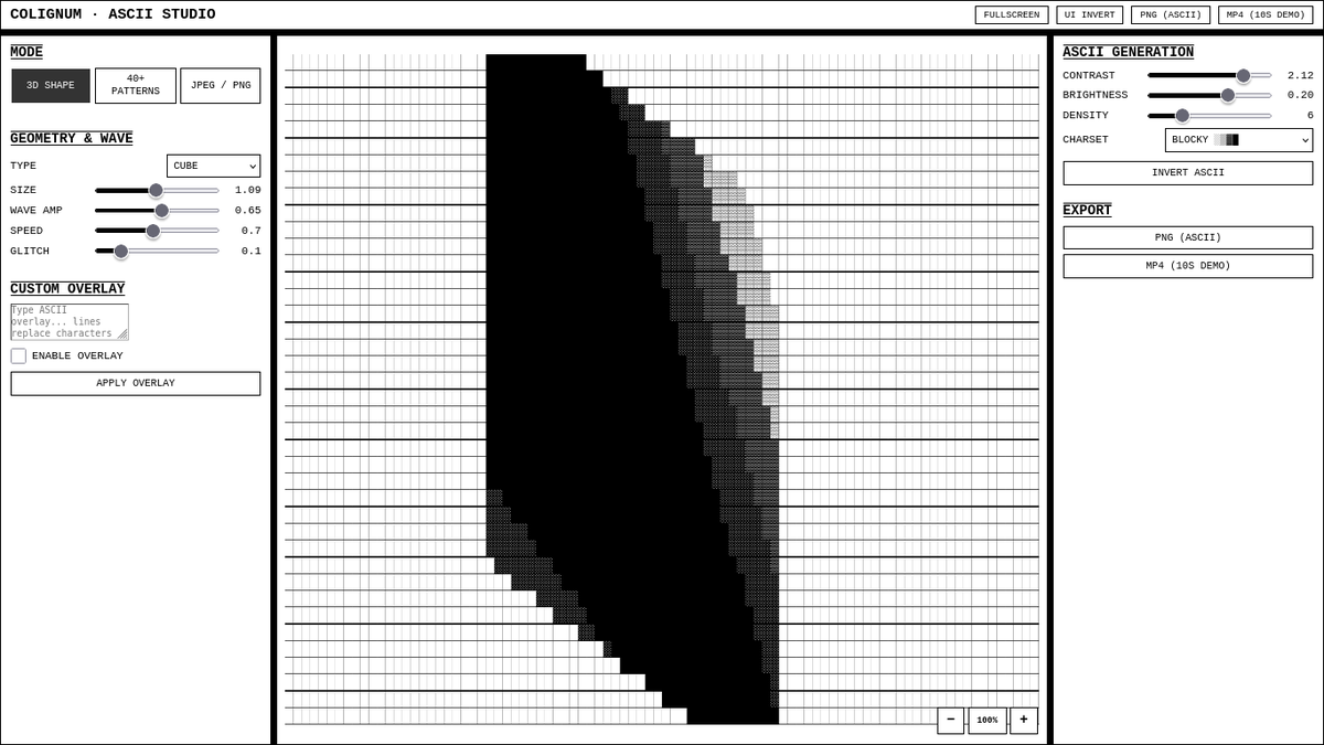 colignum's tweet photo. COLIGNUM Ascii Studio: https://t.co/jUH7Xg4zBB https://t.co/sJ6sP1aEB3