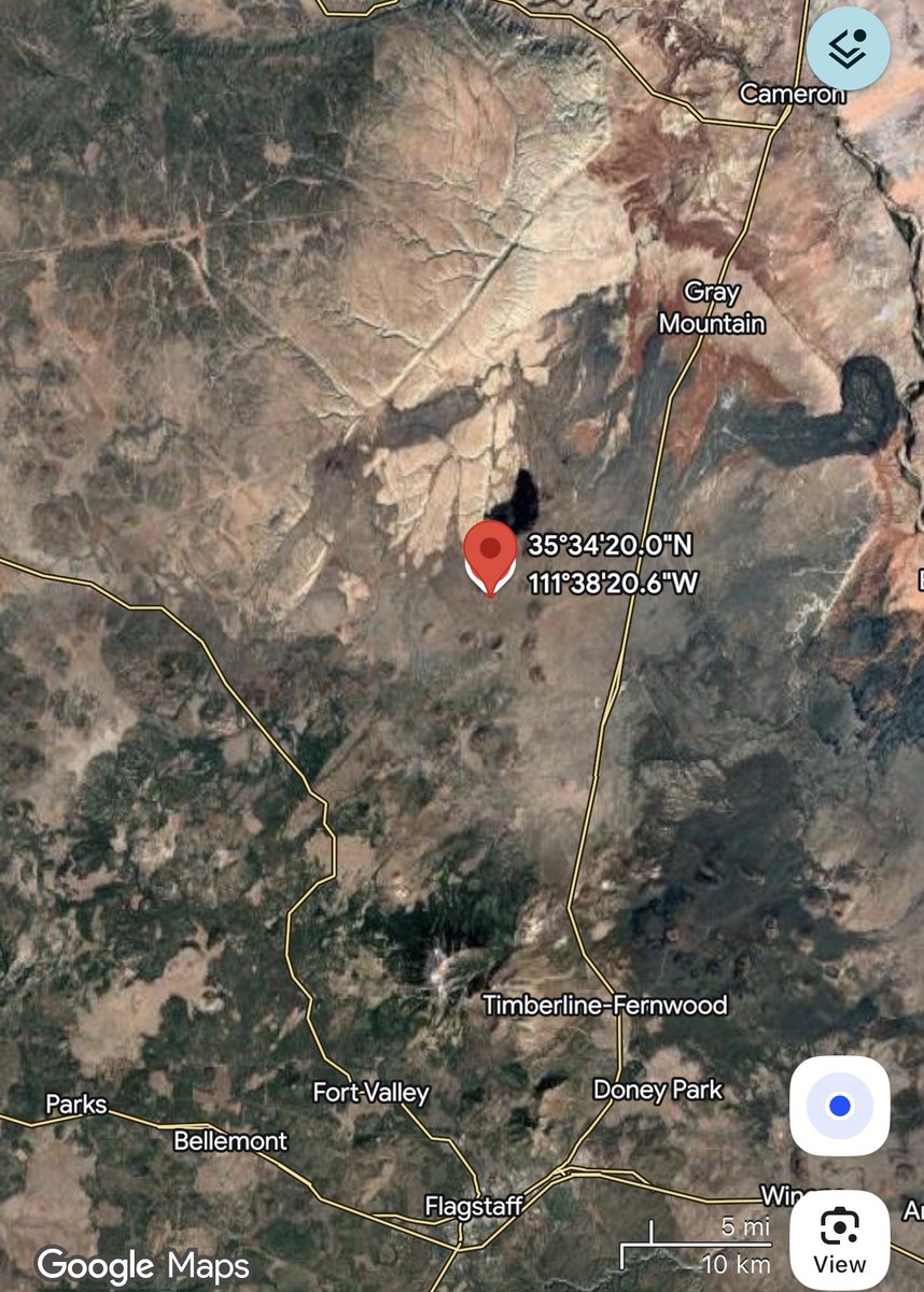 azstateforestry's tweet photo. Arizona Forestry working new start north of Flagstaff and west of US 89.  

#GrandviewFire is burning in remote country w/limited accessibility & est. 25-30 ac. Fire burning thru dead/down juniper & tumbleweeds at moderate rate of spread. Some isolated torching. Head of fire moving into flatter ground into sparse veg which is helping decrease fire activity on that side. 

Grandview is burning along a crater southwest of SP Crater. No values at risk or structures threatened currently. 

Fire visible to drivers along US 89 & US 180. 

📍Loc. 38 mi north of Flagstaff & west US 89. 

#AZFire #AZForestry #CoconinoCounty