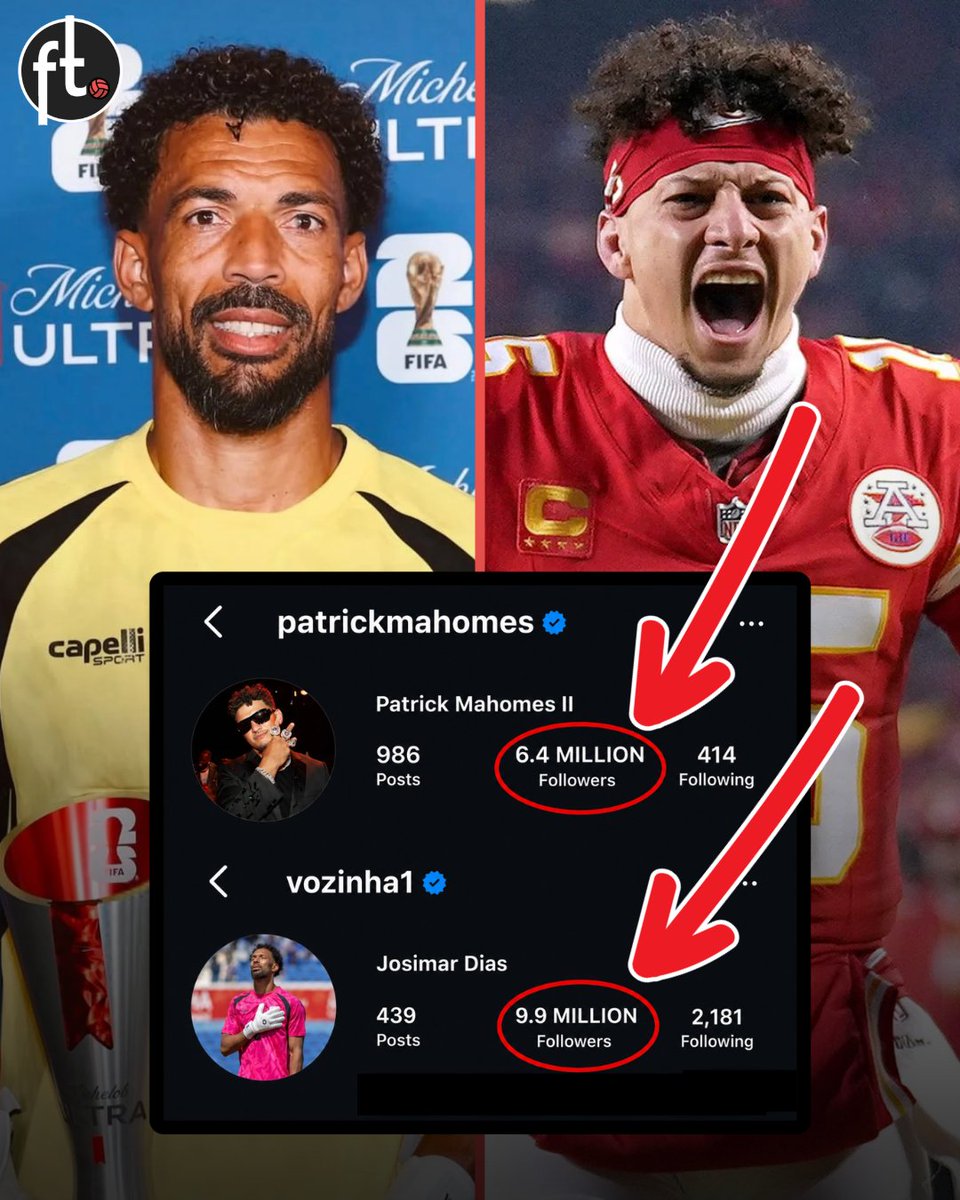 Footballtweet's tweet photo. The NFL's best player vs. a 40-year-old goalkeeper who was the star in the Cape Verde draw against Spain at the World Cup.

Please, never ever compare American Football with football ever again. ⚽️😂🏈 https://t.co/RYNan8cUJd
