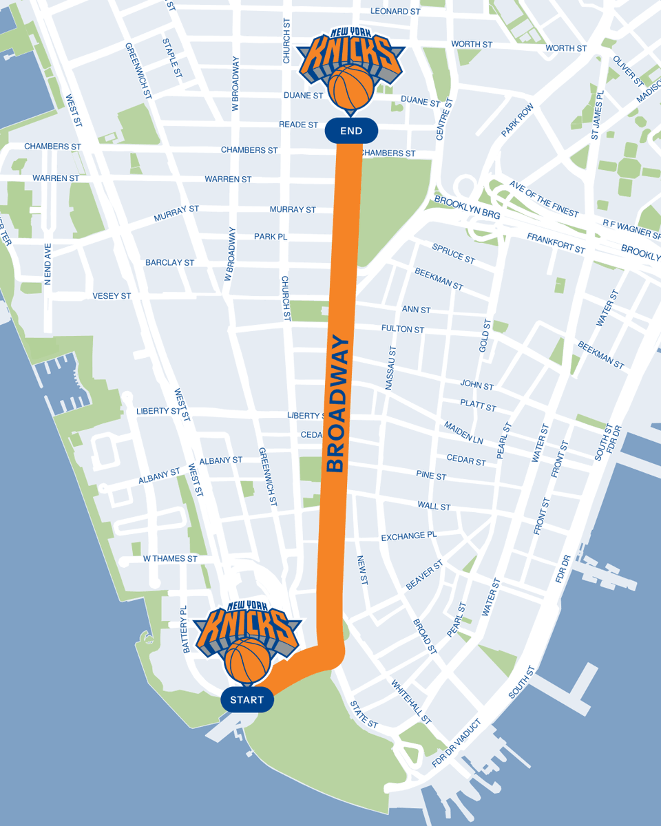 KNICKSHOWY0's tweet photo. The route for the Knicks Championship Parade: https://t.co/7iF1Mc1RjN