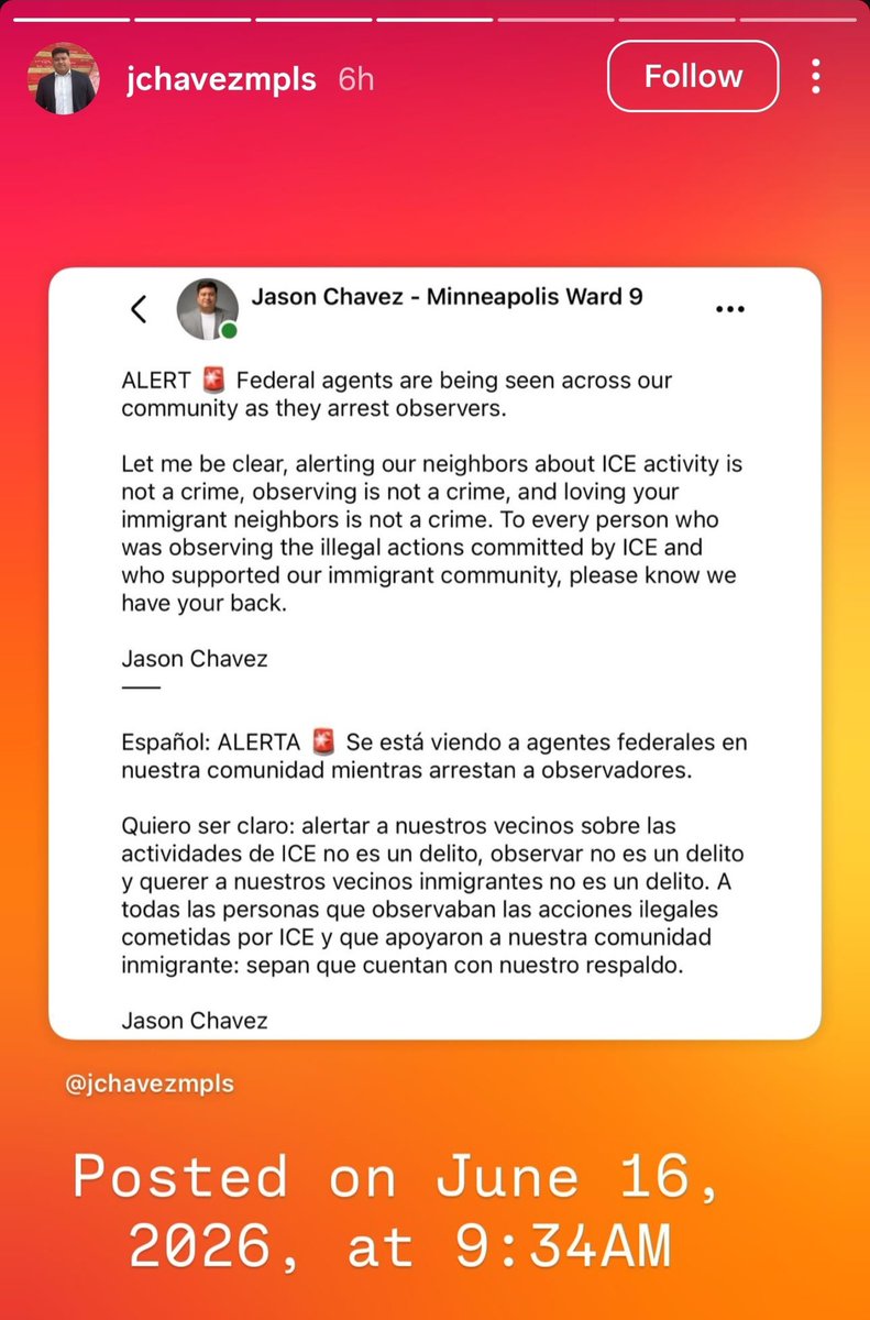 MrAndyNgo's tweet photo. Minneapolis leftist city council member Jason Chavez, who has hostile foreign interests, is posting help to his comrades who may be criminal suspects wanted by the FBI. He directs them to the NLG, a communist anarchist legal group working to subvert the U.S. https://t.co/pudXfChgBy