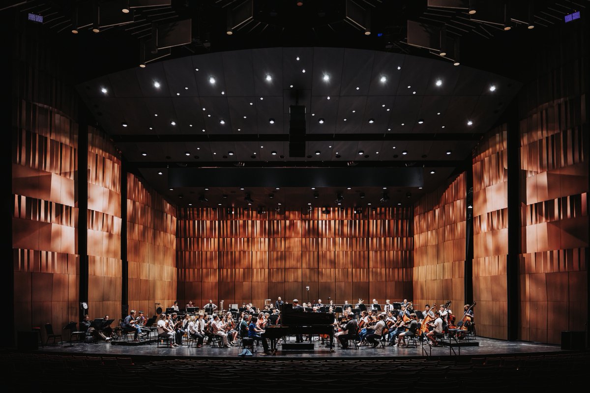 NACOrchCNA's tweet photo. Rehearsal with Hélène Grimaud, and this time we’ve got some extra energy in the room! 🎹#NACOMentorship musicians are here too: early-career pros getting their reps in ahead of what’s shaping up to be a very good week. Concerts June 17 &amp; 18 in Southam Hall. https://t.co/oo8GOcFHxD