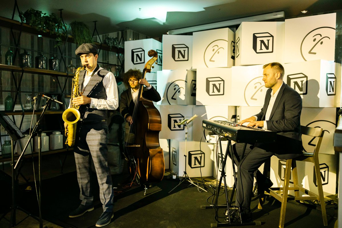 NotionHQ's tweet photo. Jazz, great conversations, and a room full of our wonderful community.

Thanks to everyone who joined us at London Tech Week! https://t.co/t2rBHW9NCs