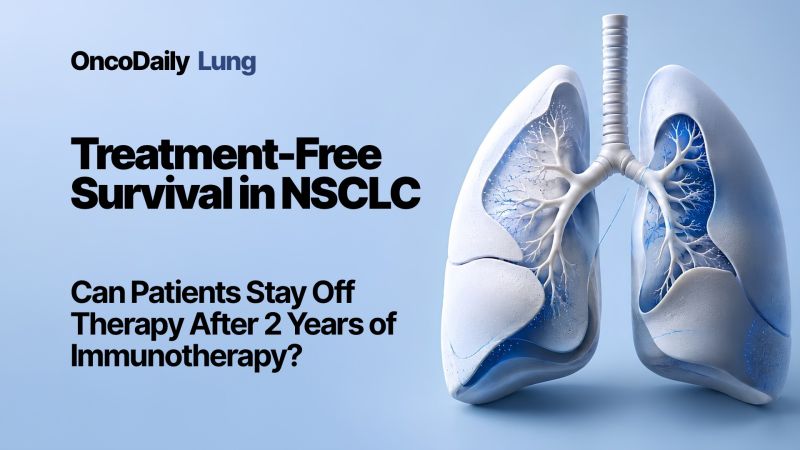 OncodailyLung's tweet photo. 🫁 Can patients with advanced NSCLC remain treatment-free after completing 2 years of immunotherapy?

A nationwide Korean real-world study published in Lung Cancer provides important data.

Using the Korean Health Insurance Review and Assessment Service database, investigators analyzed 10,275 patients with advanced NSCLC who initiated post-platinum immune checkpoint inhibitor therapy between 2017 and 2022.

Among them:

 📌 786 patients completed 2 years of ICI therapy
 📌 This represented 7.6% of the full cohort
 📌 Median treatment-free survival was 32.8 months
 📌 Median overall survival was not reached

Among 2-year completers:

 ➡️ 90.2% were alive 1 year after ICI completion
 ➡️ 77.1% were alive 2 years after ICI completion
 ➡️ TFS did not differ significantly across pembrolizumab, nivolumab, and atezolizumab

The study also examined survivorship.

After person-years adjustment, new-onset comorbidity rates were not increased among 2-year completers. However, comorbidities and infections occurred across a broad follow-up period, supporting the need for long-term surveillance after immunotherapy.

The takeaway:

Treatment-Free Survival in NSCLC may be durable after 2-year ICI completion in selected patients, supporting time-limited immunotherapy strategies while highlighting the need for structured survivorship care.

Reference: Lee et al., Lung Cancer, 2026.

#OncoDailyLung #NSCLC #LungCancer