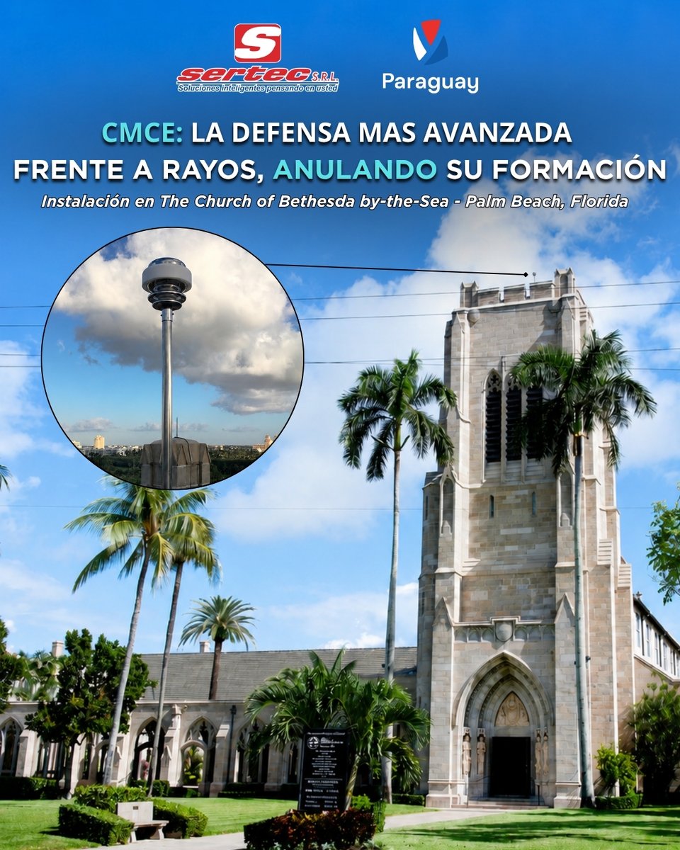 Sertec_srl's tweet photo. CMCE: tecnología avanzada para la prevención de rayos.

Protegiendo instalaciones emblemáticas como The Church of Bethesda by-the-Sea en Palm Beach, Florida.

✅ Seguridad para estructuras de alto valor
✅ Protección confiable y de larga duración

🌐 https://t.co/HtYE1HMsF6 https://t.co/MXWRILpvIX