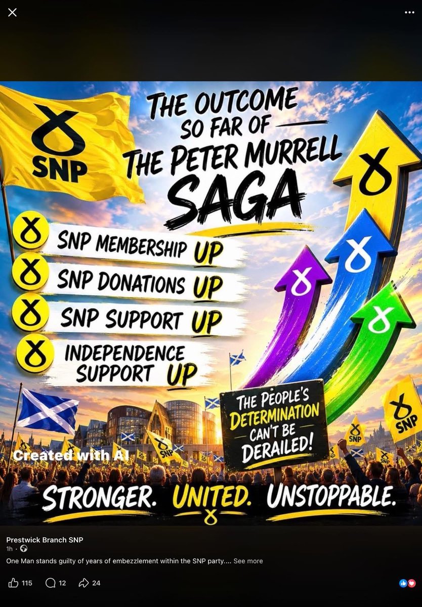 Sheilam19534814's tweet photo. FACTCHECK
🏴󠁧󠁢󠁳󠁣󠁴󠁿Parliament passed amendment for
Independent Inquiry into the finances of
ALL political Parties
INCLUDING SNP
&amp;
Will no doubt include DODGY DONATIONS of Labour Party who voted AGAINST a Finances inquiry
Meanwhile SNP go from strength to strength
&amp;
Record self combusts https://t.co/feczsIVNCd