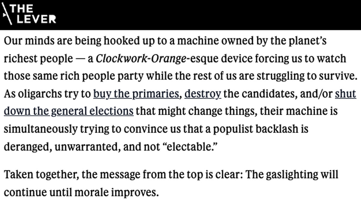 davidsirota's tweet photo. The gaslighting will continue until morale improves https://t.co/9T7ZVB0KYO