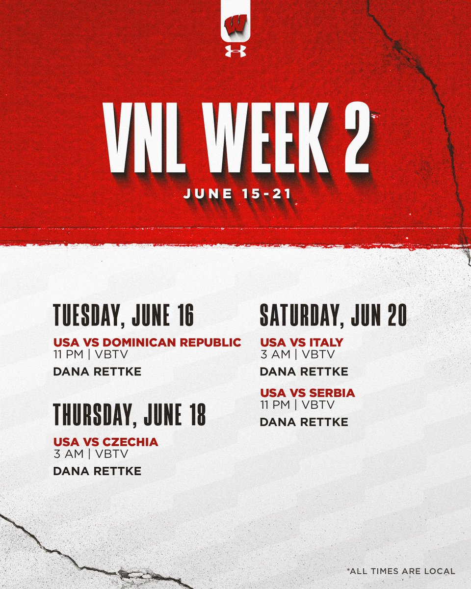 BadgerVB's tweet photo. A familiar face repping the Red, White, and Blue this week in Week 2 of the VNL's! https://t.co/dzOy8hgeGH