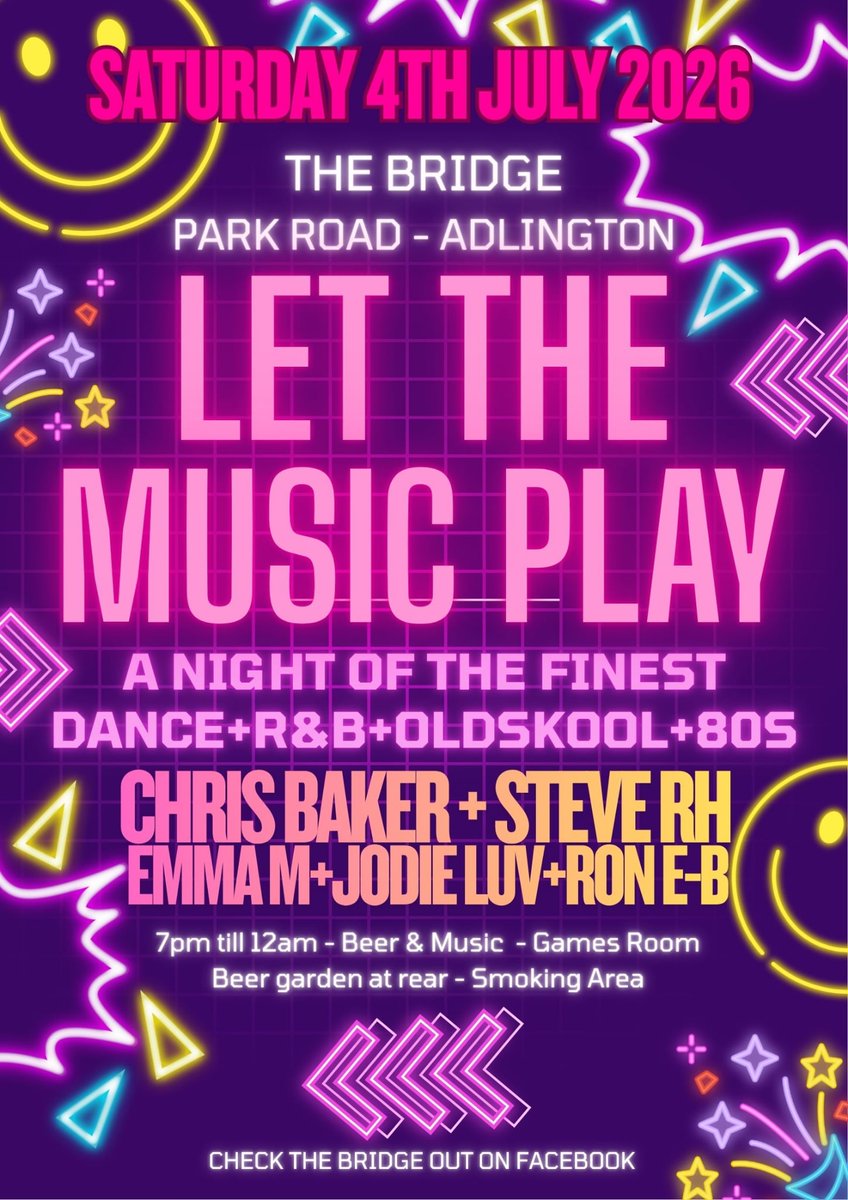 Steve_RH's tweet photo. We're bsck for the next round on Saturday July 4th and first time at this venue for me. 

89s/90s/00s House/Oldakool/ Soul/R&amp;B/ Chart &amp; Dance.

Catch you there...

#80s #90s #00s #adlington #partytime https://t.co/yRr6F4O5A4