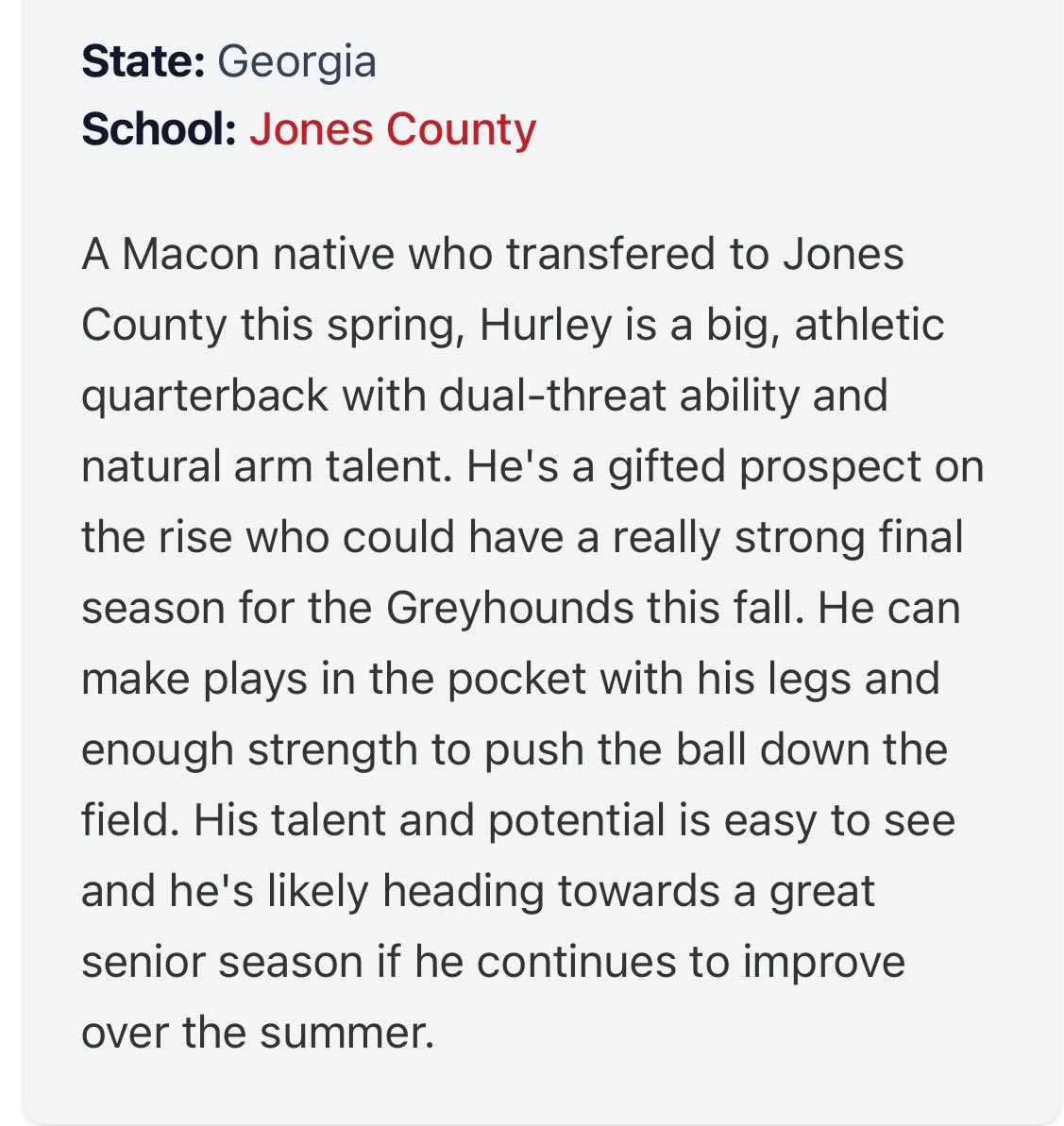 HurleyyJonathan's tweet photo. Thank you @MattDeBary and @PrepRedzone for featuring me in the article, “These Under-the-Radar Quarterbacks Are Bound for Breakout 2026 Seasons.” I’m grateful for the recognition and excited to keep working, improving, and proving myself on and off the field. The best is yet to come! 🙏🏾🏈 @PlayBookAthlete @najehwilk @RecruitGeorgia @QBCoach_Scott @FBRecruitAide @VarsityGeorgia @Ga_Gridiron @FNStandouts @GreyhoundFball @RecruitJCFball @Hounds_Strength