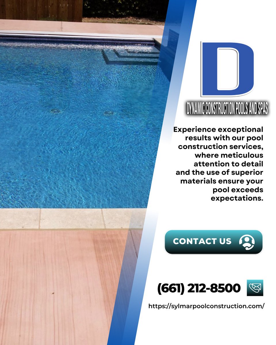 DynamicSpas's tweet photo. Building a pool is a big investment, and our pool construction team ensures it's done with precision and care. We focus on quality from start to finish. Reach out to create your perfect backyard escape. #PoolConstruction
https://t.co/3a3ZDr92Pe https://t.co/ssIdAW9msi