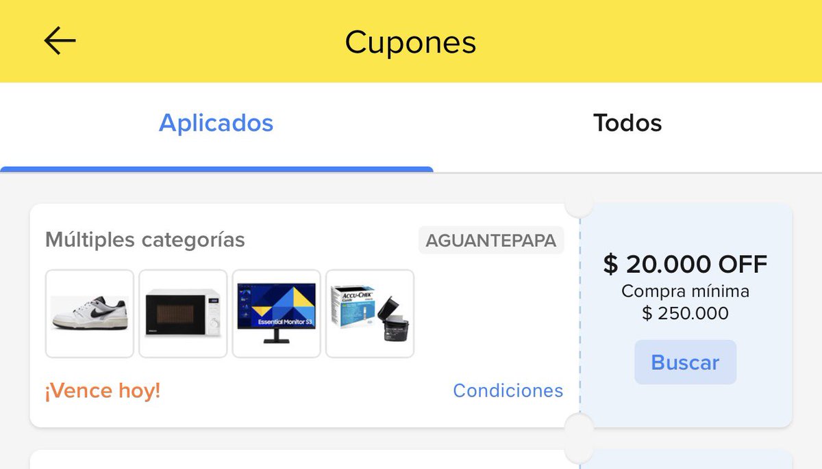 vmenditto's tweet photo. 🎟️ 🔥 Cupones nuevos MercadoLibre 

* 🎟️ Código: *AGUANTEPAPA*
* 💰 Beneficio: *$20.000 OFF*
* 🛒 Compra mínima: *$250.000*
* ⏰ Vigencia: *15:00 a 23:59 hs*

🕒 *PAPAGENIAL* 
• *$100.000* OFF
• Compra mínima: *$1.000.000* 
• Vigencia: *15:00 a 23:59 hs*

Ingrésalo acá :
https://t.co/954448jPZQ