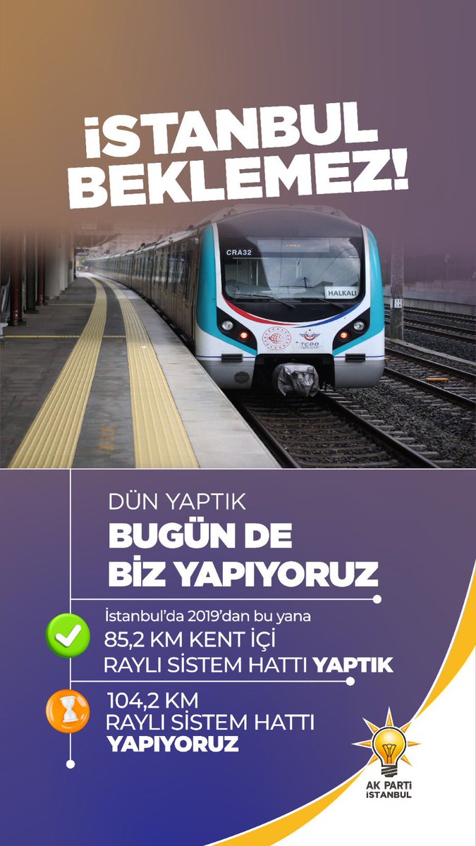 yasinkartoglu's tweet photo. Birileri bahane üretirken, İstanbul’un ulaşım geleceği raylarla örülüyor.

Yeni metro hatları, modern istasyonlar ve entegre ulaşım projeleriyle şehrin her noktasına daha hızlı erişim sağlanıyor.

Çünkü #İstanbulBeklemez https://t.co/2LKVJXhPwe