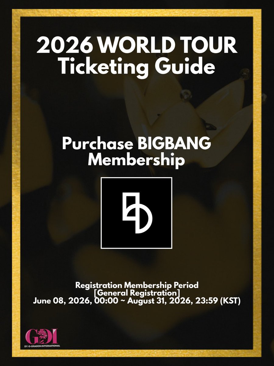 gdragonintl's tweet photo. NORTH AMERICA & EUROPE TICKETING GUIDE IS NOW AVAILABLE! 🎟️

This guide covers:
✔️ VIP Membership registration
✔️ Survey participation requirements
✔️ Fan Club Presale registration
✔️ Ticketing verification process
✔️ Important dates and reminders

Our goal is to make the ticketing process easier to understand and help fans prepare before sales begin.

Please read each step carefully and complete all requirements within the specified deadlines.

Good luck to all VIPs and we hope to see you 🍀

#BIGBANG2026 #BIGBANGWORLDTOUR
