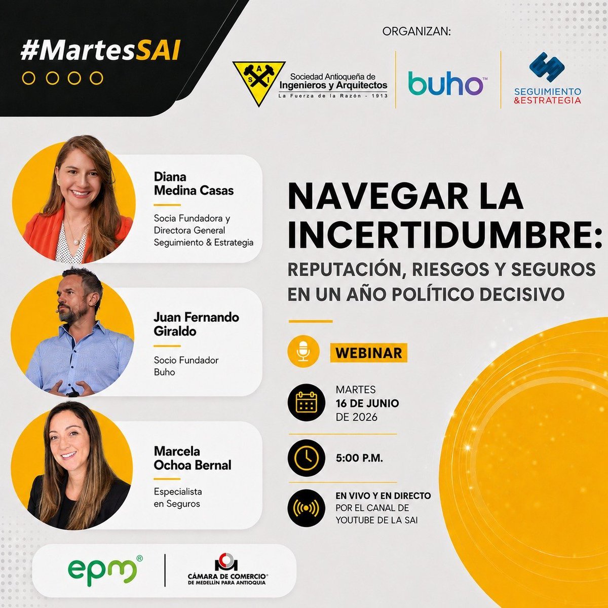 SegyEst's tweet photo. 💡¿Cómo impactan los cambios regulatorios y el contexto electoral a las empresas? Este 16 de junio conversaremos sobre riesgos, reputación y resiliencia empresarial junto a expertos y aliados estratégicos. #Liderazgo #GestiónDeRiesgos https://t.co/BAKVqfbQ5K