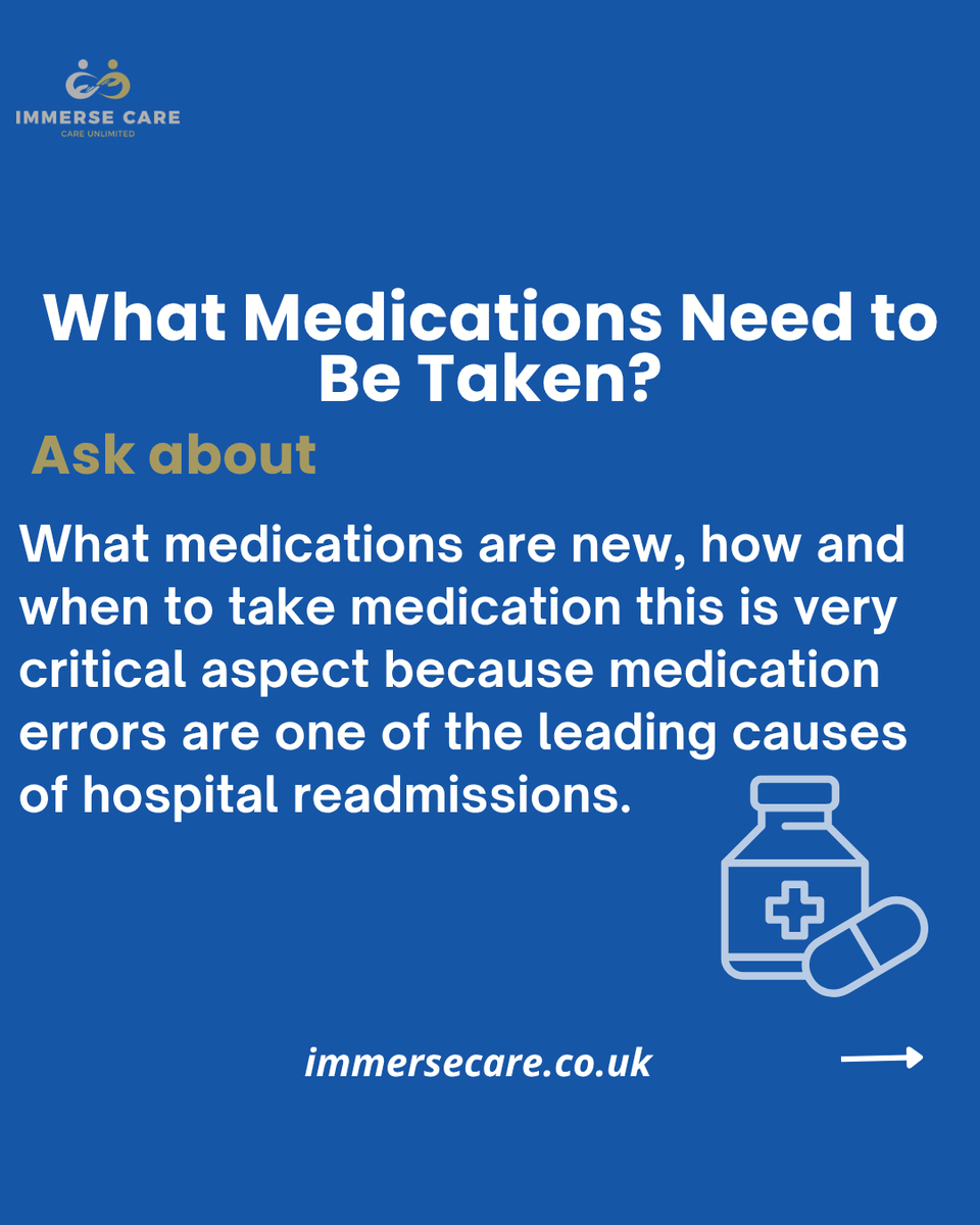 immersecare's tweet photo. Leaving the hospital is a major milestone, but is your loved one truly prepared for a safe recovery at home?

Swipe to learn 5 essential questions you should ask before discharge.
#immerserecare #homecare #socialcare https://t.co/Tp6sYAC9GT