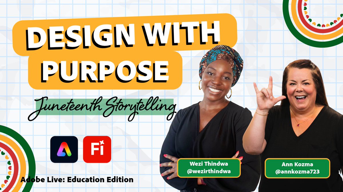 annkozma723's tweet photo. We're celebrating #Juneteenth through the lens of creativity and visual storytelling! Join me and @weziRthindwa for an @Adobe LIVE EDU Edition on Friday, 6/19 at 11am PT. 

https://t.co/DOpTMs4Dda https://t.co/XJYz8CqZrV