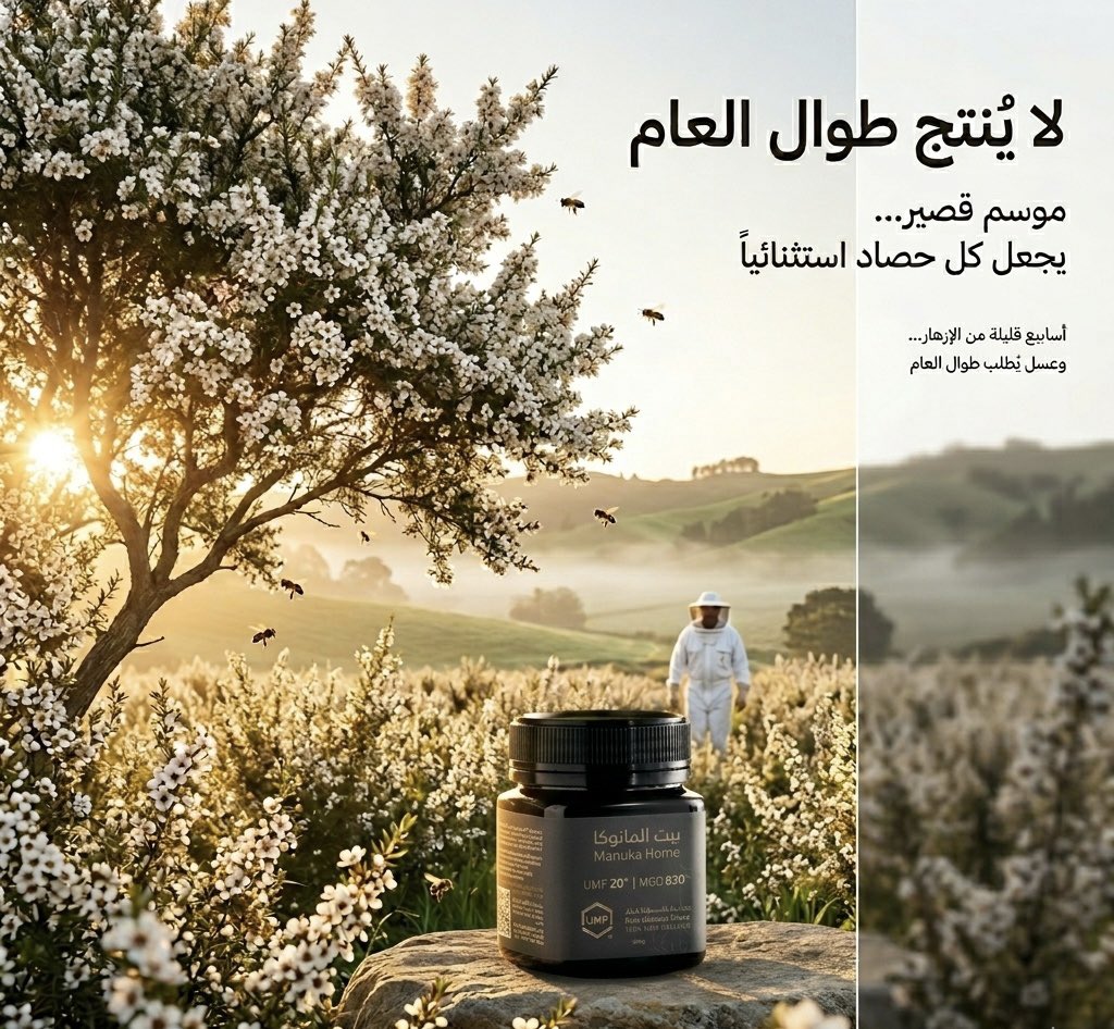 ManukaHome's tweet photo. 🌿 على عكس ما يعتقد الكثيرون، لا يُنتج عسل المانوكا طوال العام.

يعتمد إنتاجه على موسم إزهار قصير لشجرة المانوكا، مما يجعل كل حصاد مرتبطًا بظروف الطبيعة والنحل والطقس في نيوزيلندا.

🍯 لهذا يُعد من أكثر أنواع العسل ندرة وتميزًا.

#عسل_المانوكا #بيت_المانوكا #ManukaHoney
https://t.co/5meXYK7hbY
