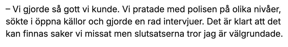 OlaSandstig's tweet photo. Hej @AsaWestlund. Jag intervjuar dig gärna om er utredning om Botkyrka och om det du säger i artikeln i Expressen. Det är bara att skicka ett DM så kommer vi överens om en tid. https://t.co/MZPZit02hC