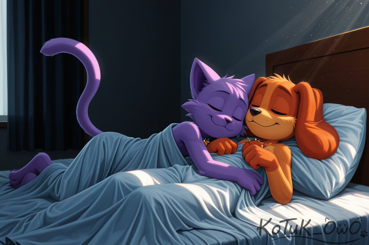 KoTuK_OwO's tweet photo. Early morning rays/清晨的阳光🌇☀️

#AIart #furry #art #sfw #catnap #dogday #poppyplaytime https://t.co/SrDNcsREwG