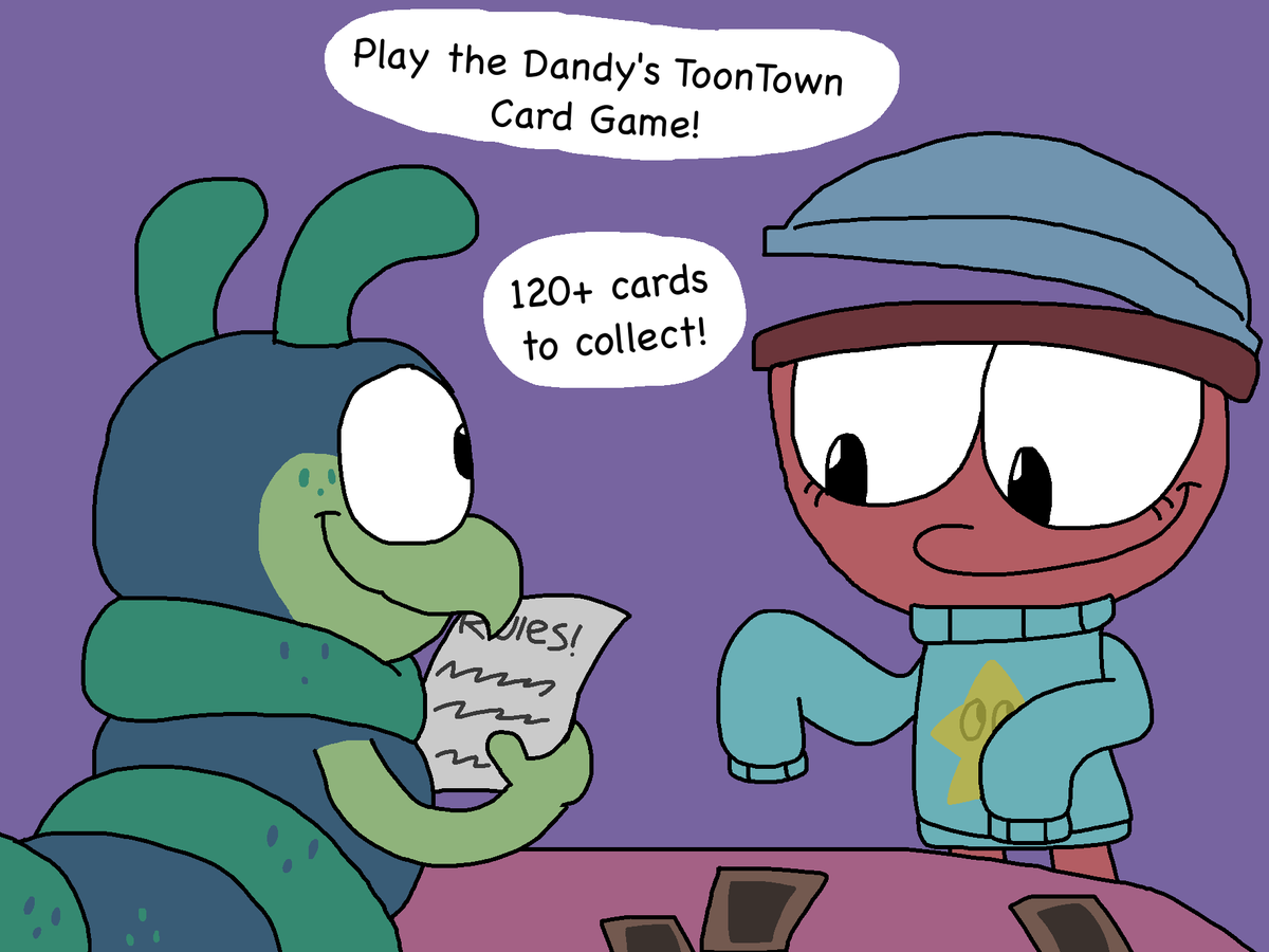 DaBluKitteh's tweet photo. squirm and gigi's card game (a redraw)

#dandysworld https://t.co/RcYvtuC9Fd