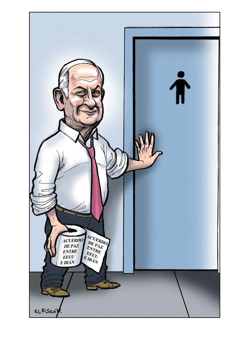 fisgonmonero's tweet photo. Todo el mundo sabe de antemano cuál va a ser el papel de Netanyahu en el acuerdo de paz de EEUU. e Irán. https://t.co/DVLn16Ln6e