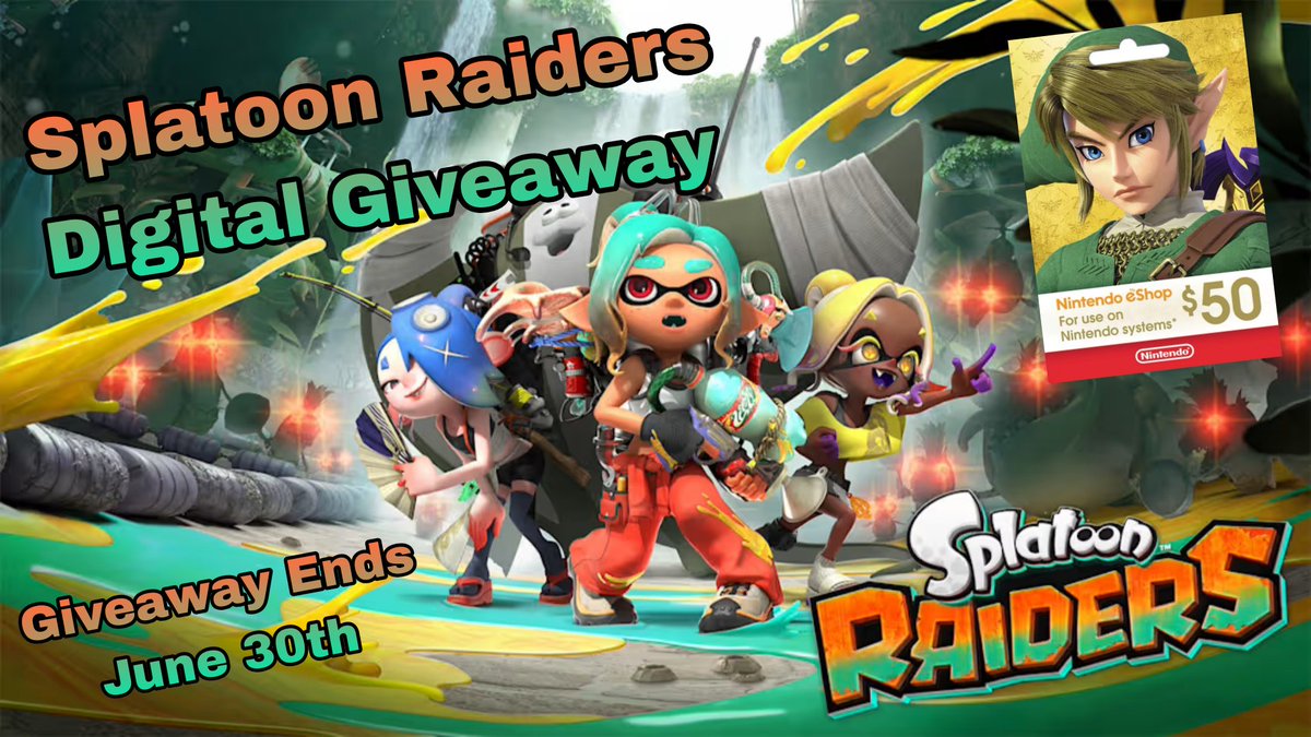 NinjaHoverboy's tweet photo. Raiders Giveaway 

Im giving away one $50 Eshop card to one lucky winner to purchase Splatoon Raiders!! 

Rules

Like, Retweet, Follow and Commet down below who's your favorite Deep Cut Riaders style

The Giveaway ends on the 30th
GOODLUCK EVERYONE!!!

#Splatoon #Splatoonraiders https://t.co/CTHAnVBoEn