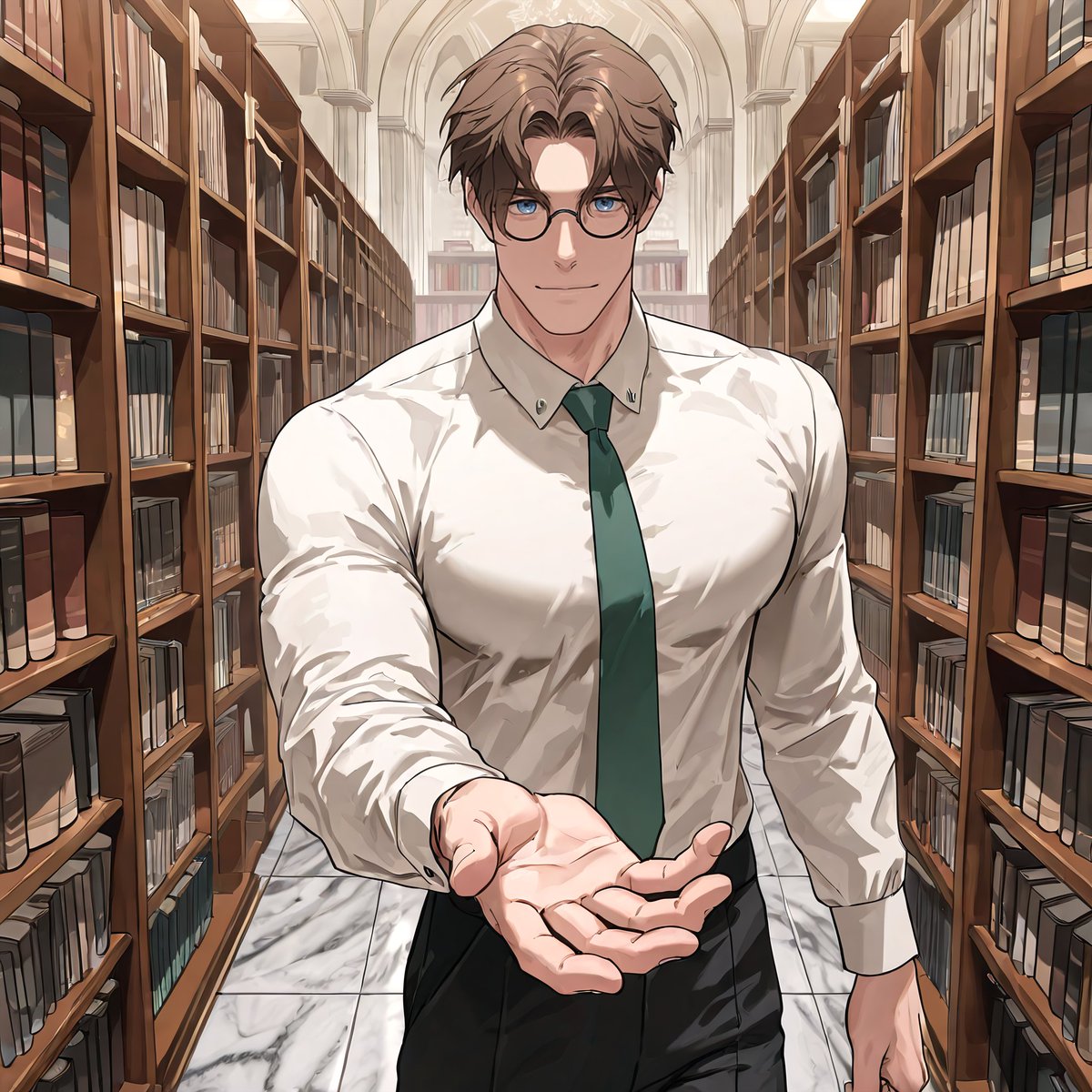 Slob_AI_men's tweet photo. (FULL) Librarian oppa | Slob AI Men  https://t.co/XlSEWRnJzK https://t.co/QCMyeXnoY9