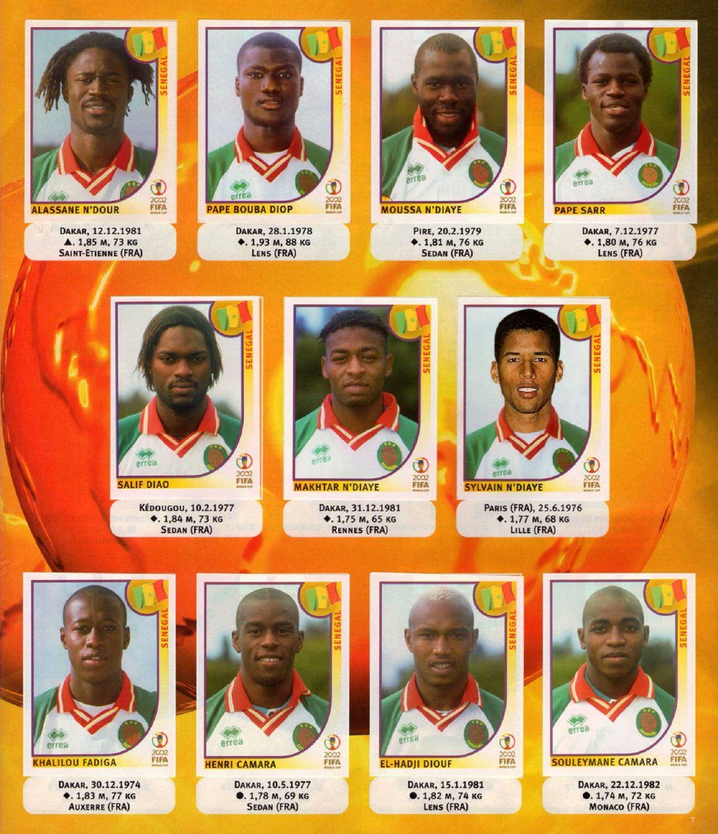 OldSchoolPanini's tweet photo. SENEGAL 🇸🇳 2002 
#WorldCup02 https://t.co/Nrkhd8bop3