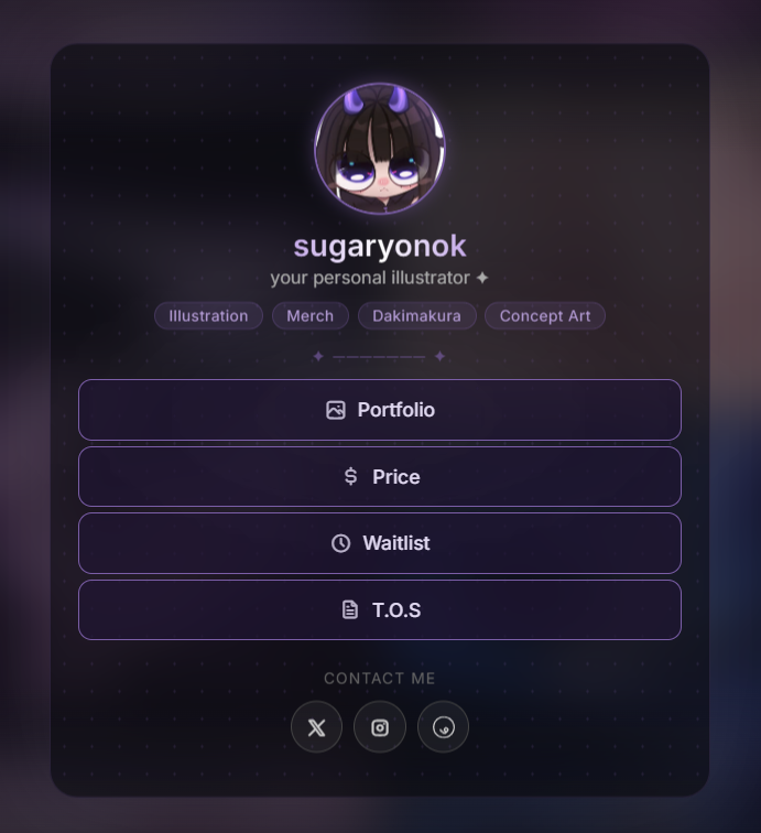 sugaryonok's tweet photo. Hey sweets, I’ve got some great news! 💜 

We’ve updated the website, and now you can not only check out the prices but also submit your requests directly on the platform

Plus, there’s a new waitlist where you can track the progress of your commission 👀💫

Go check it out! ❤️‍🔥
https://t.co/1QnTXTB5KB

#commissionart #commission #art #vtuberart #Vtuber #artistsontwitter #commissionsopen