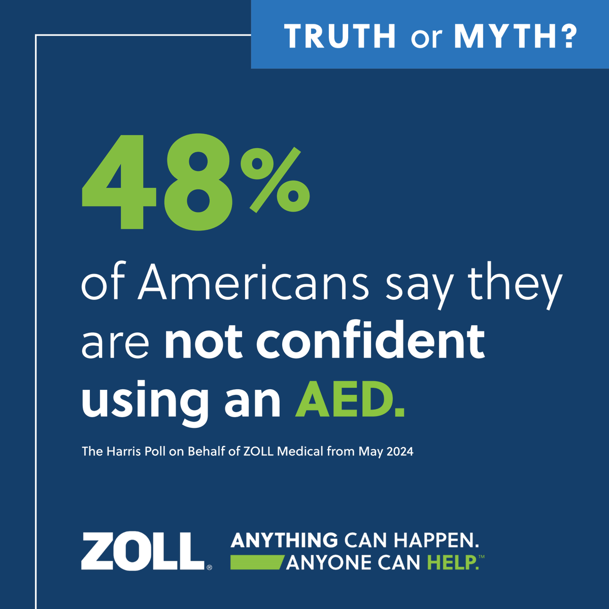 ZOLLPublicSfty's tweet photo. The closest help isn't always a medical professional. Yet misperceptions about AEDs remain. The truth is, AEDs enable bystanders to act quickly, appropriately, and confidently to help save lives in an SCA emergency. https://t.co/FnBCfXUszS. #ZOLLPublicSafety https://t.co/nhSySo4CjW