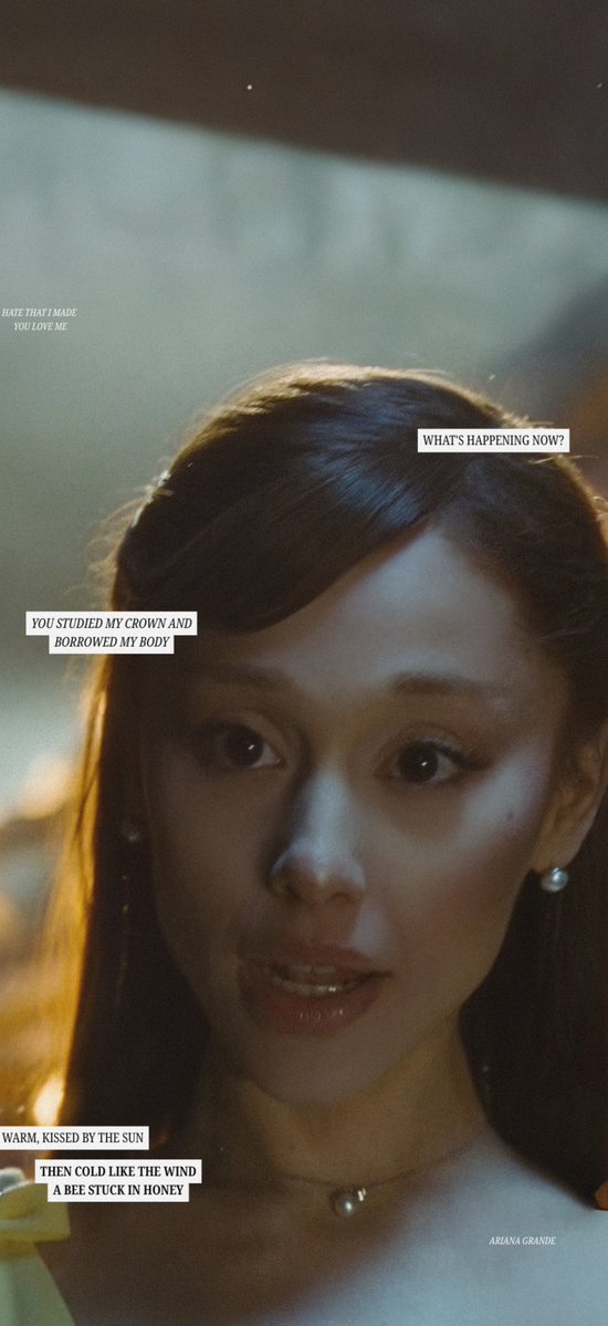 unlockscreen's tweet photo. —  Ariana Grande |  hate that I made you love me lyrics wallpapers 🫧

like &amp; rt if you use it!! /math https://t.co/kKHwmrbZL9