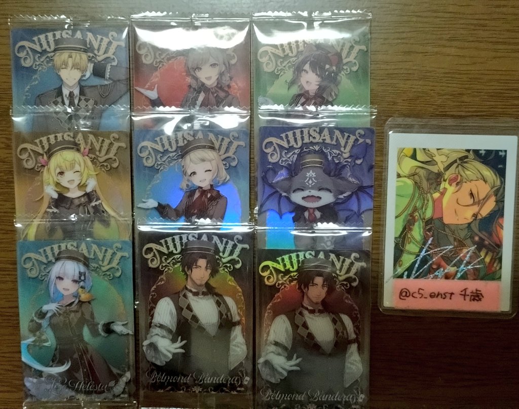 c5_enst's tweet photo. @0 【交換】にじさんじ ウエハース2　チョコエッグ
譲：画像1、2枚目
求：画像3枚目

郵送交換のみ対応。検索からでもお気軽にお声かけください。 https://t.co/m2q1jEeiUD