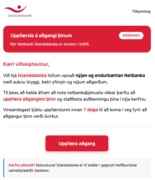 erlendur's tweet photo. Þetta er rosalega vel gert. Ekki smella á neitt ef þið fáið svona póst. https://t.co/ddeDSjWPkQ