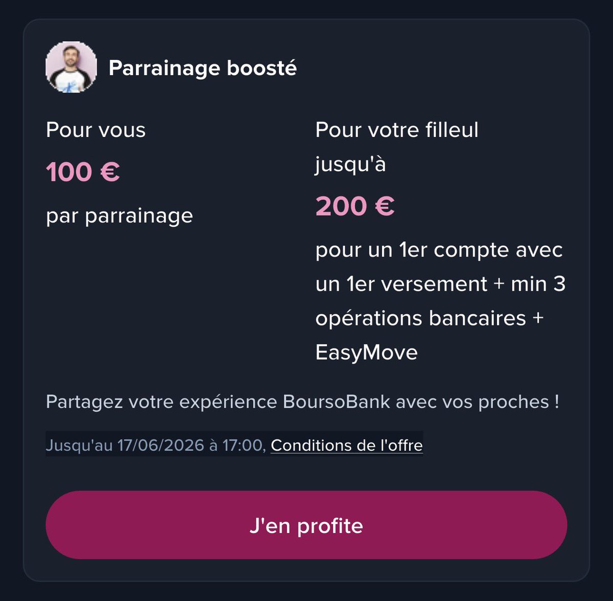 Staakees's tweet photo. RETOUR du parrainage boursobank avec 120€ à l’inscription avec mon lien de parrainage ci dessous:

https://t.co/fuGewF5BXB

Mes informations de Parrainage seront deja pre remplis pas besoin de rentrer une code quand ils demandent faites juste "suivant"

Venez dm pour les infos. https://t.co/IAv22DRaHC