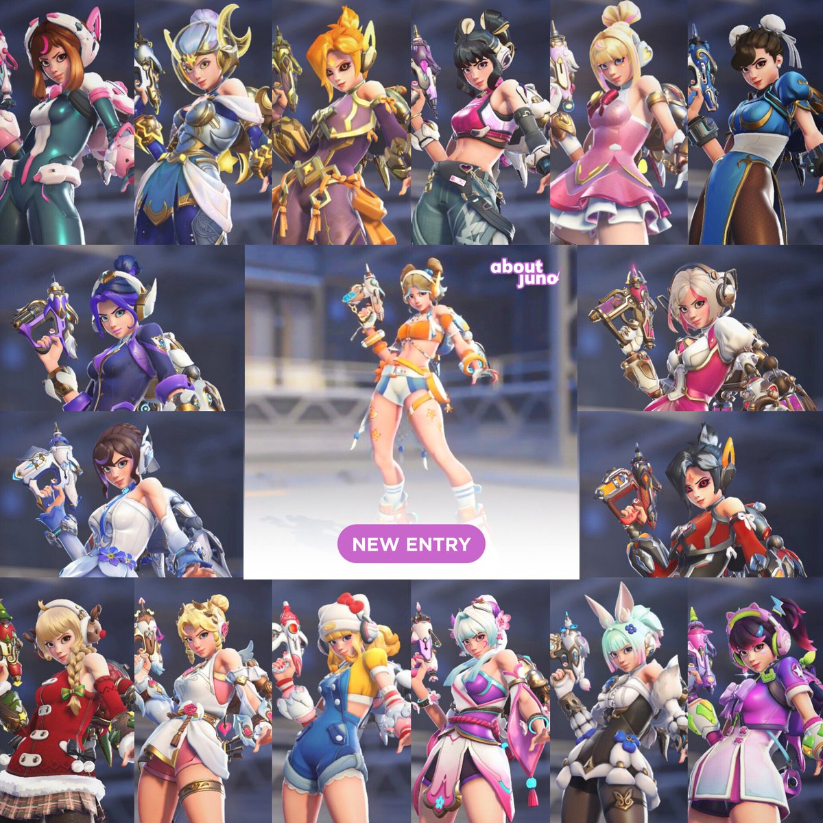 AboutJunoOW's tweet photo. Season 13 - Season 3 ✅

With the upcoming Beachside skin in #Overwatch, Juno has received at least one skin every season (beside her debut one) and is on a 17-skin streak! 🫣 https://t.co/HELUeUcLPC