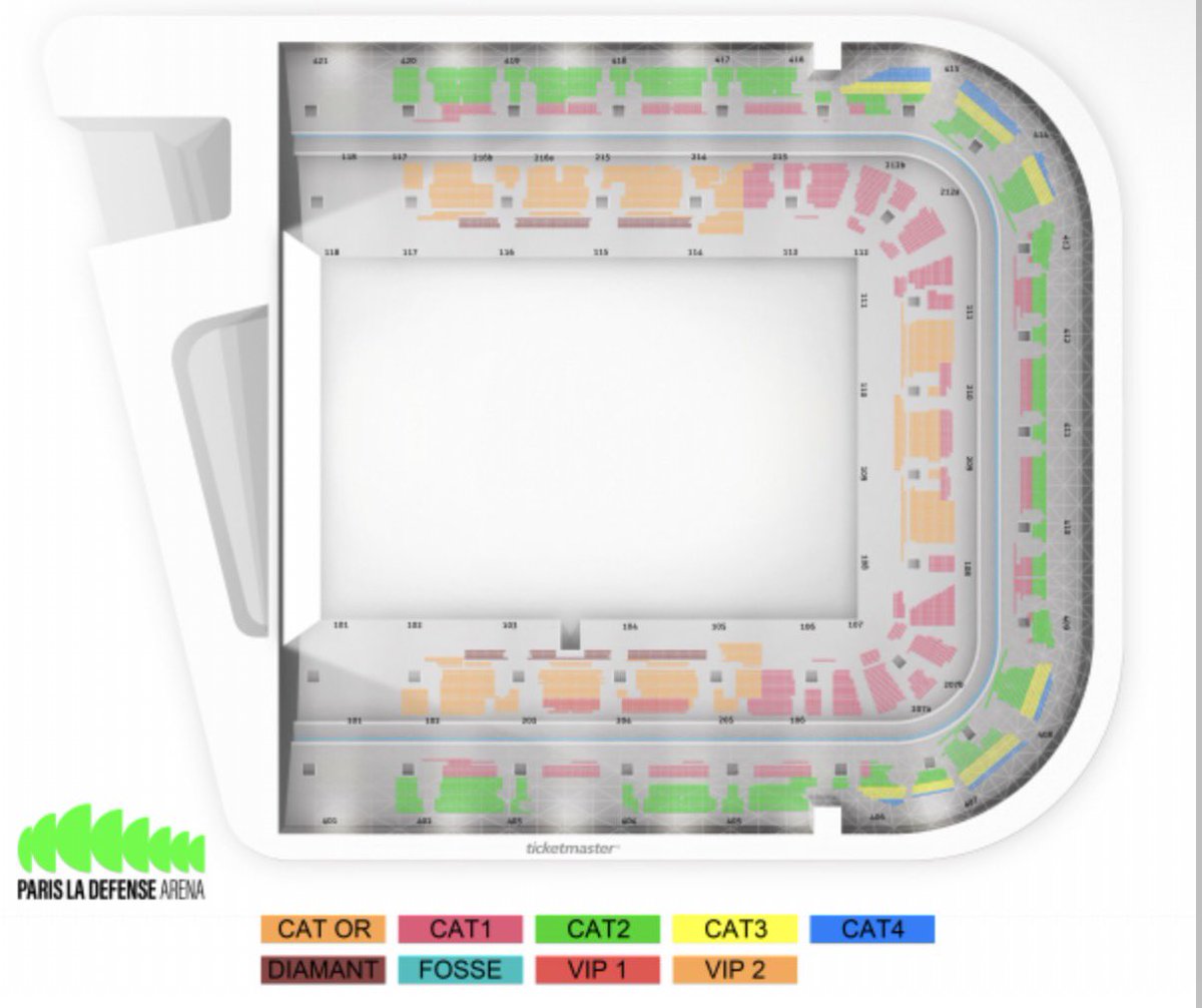 PrixConcerts's tweet photo. MUSE - 27/11/26 - LA DÉFENSE ARENA 

PRIX: (Merci @MarieDioa 🫶🏼) 

Fosse: 111,50€
Catégorie Or: 166,50€
Catégorie 1: 144,50€
Catégorie 2: 133,50€ 
Catégorie 3: 67,50€ 

Pas d’info sur les VIP ni la Catégorie 4 indique sur le plan. 
Le plan n°2 inclut les Platinum. https://t.co/VajWWAgYe5