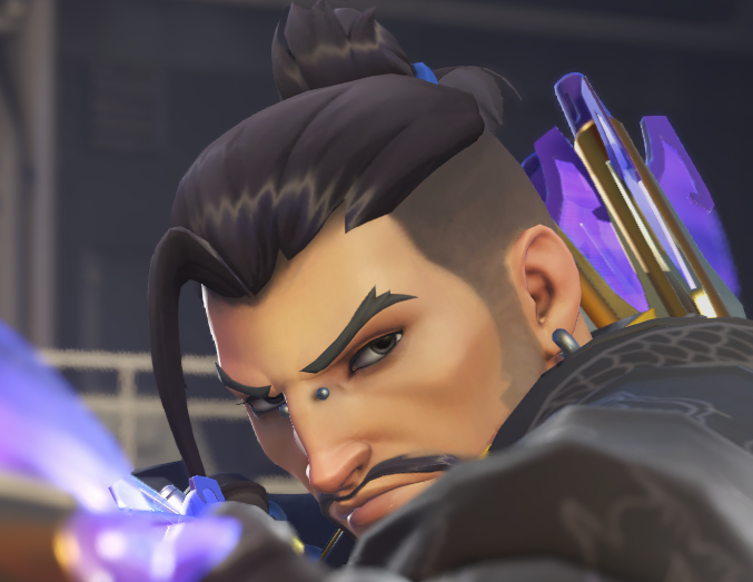 Portergauge's tweet photo. Begging Blizzard to bring Hanzo's piercings back in another canon skin, I miss them so much https://t.co/WuLa6UFtN1