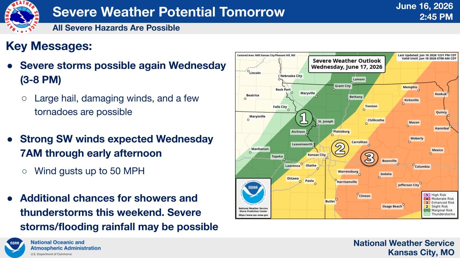 NWS Kansas City on X: "Severe storms are possible Wednesday from 3-8 PM ...