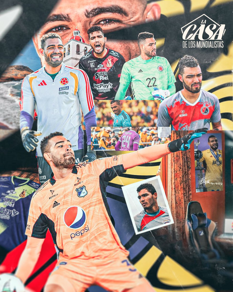 Dimayor's tweet photo. ¡𝗘𝗹 𝗴𝗶𝗴𝗮𝗻𝘁𝗲 𝗴𝘂𝗮𝗷𝗶𝗿𝗼! 🧤🛡️

Antes de custodiar el arco de Colombia, Álvaro Montero forjó su historia en el Fútbol Profesional Colombiano 🏠 Un camino de trabajo, títulos y sueños que nació en #LaCasaDeLosMundialistas 🇨🇴

#LaCasaDeTodos https://t.co/vW0QloTzIR
