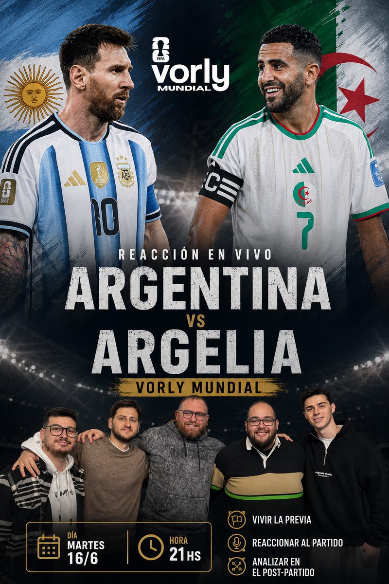 _FacuRivera's tweet photo. 🇦🇷🇩🇿Hoy desde las 21, reaccionamos y analizamos el debut de Argentina frente Argelia: habrá previa, notas, sorteos, móviles y mucho debate post-partido.

🔛Los esperamos junto a @iair_iugt,  @urieliugt, @SanzoIgnacio y @kolo9_ 

Link: https://t.co/JWF4HdmIfw https://t.co/H8zRDwJKqX