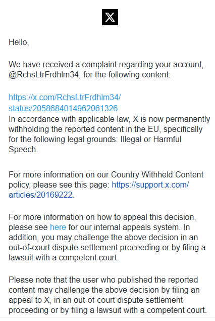 RchsLtrFrdhlm34's tweet photo. Illegal or Harmful speech. I'll be more Harmful. Overthrow your government Brits. https://t.co/uKwzA68q5Z