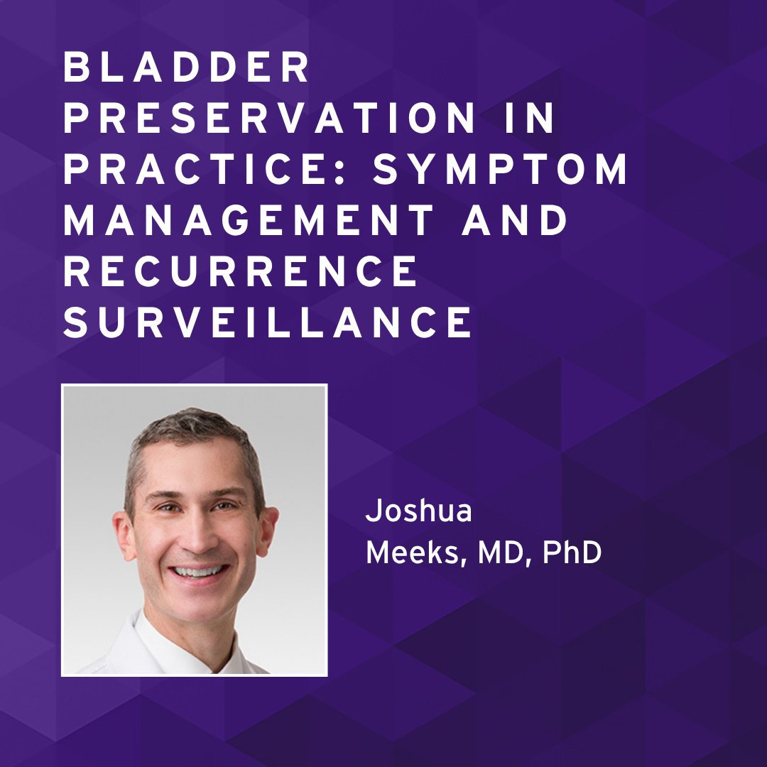 NM_Urology's tweet photo. Joshua J. Meeks, MD, PhD (@JoshMeeks), discusses key considerations after bladder-preserving treatment for muscle-invasive bladder cancer, including how to manage urinary symptoms, support bladder health and monitor for recurrence, and the importance of ongoing surveillance and a team-based approach to long-term care. @NUFeinbergMed 
https://t.co/EmvYSO96qc