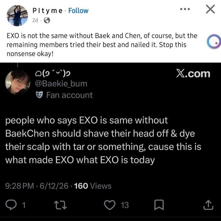 ShiLiny_'s tweet photo. And xiumin? was he asleep when they made exo name? https://t.co/p3VBh2UlNb