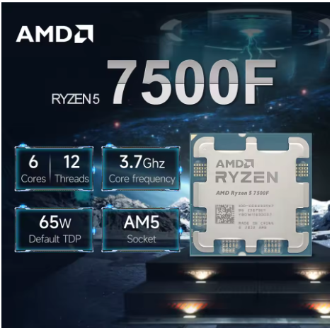 techdeals_AM's tweet photo. معالج 
 AMD Ryzen 5 7500F

3.7GHz
6-Core 12-Thread 
 L3=32M
Processor 65W 
DDR5 
https://t.co/vaZ8S6sbgj

السعر قبل الخصم 481 ريال بعد استخدام كود الخصم GCCMS3 يصير السعر 442 ريال https://t.co/QJDz9abmQg