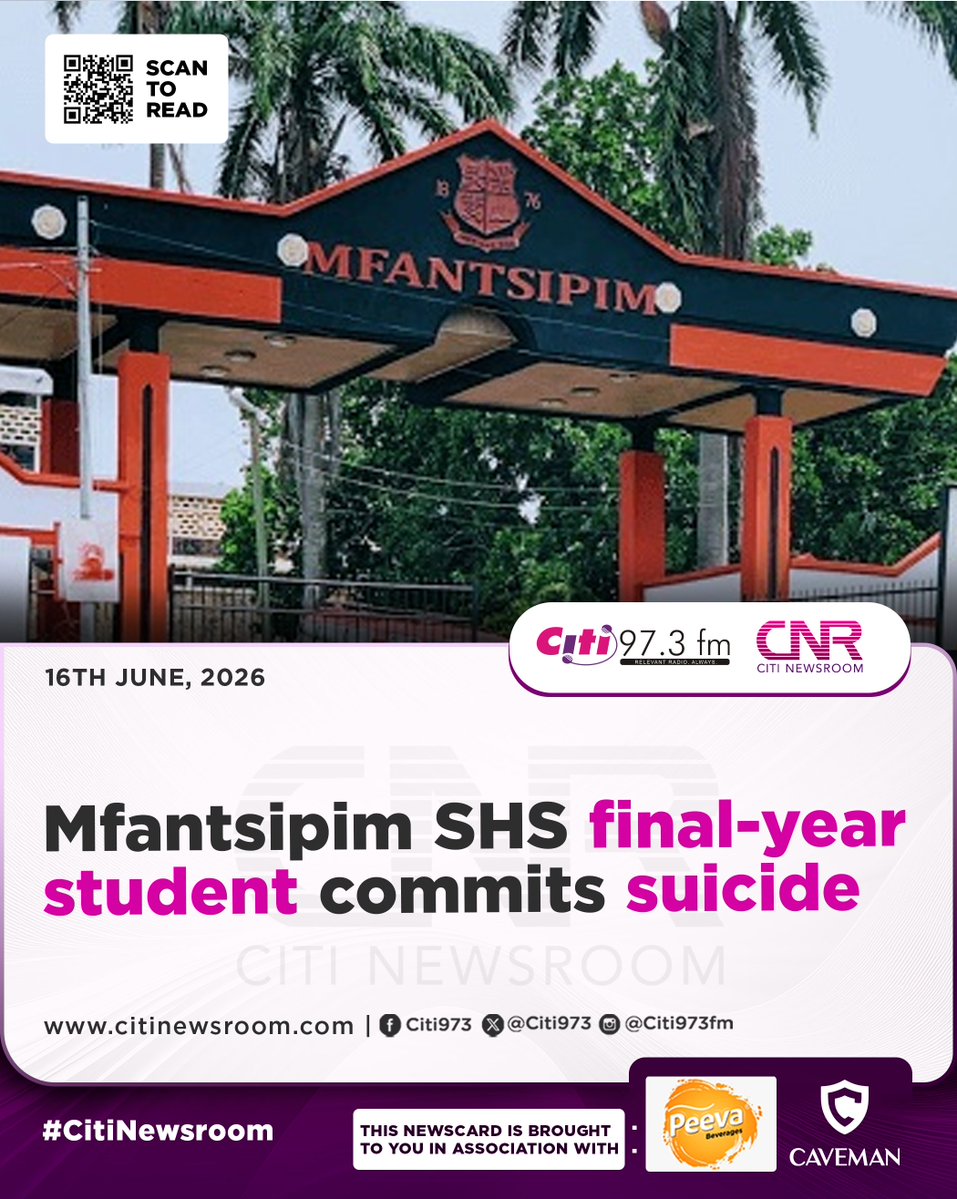 Citi973's tweet photo. A 17-year-old final-year student of Mfantsipim Senior High School in Cape Coast has died by suicide, the Central Regional Police Command has confirmed.

More here: https://t.co/HYKur9hlCb

#CitiNewsroom #CitiFM #GhanaNews https://t.co/JCGFk3F5Fw