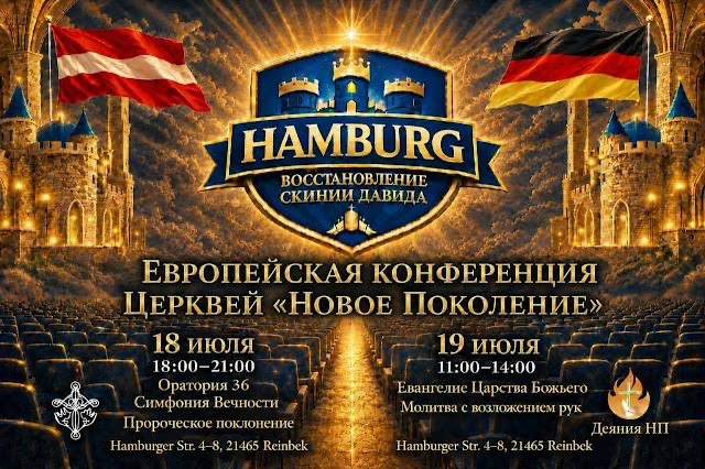 NewgenRiga's tweet photo. СЕРДЕЧНО ПРИГЛАШАЕМ ВАС НА КОНФЕРЕНЦИЮ В ГАМБУРГ. COMING SOON
Алексей Ледяев: «Уважаемые друзья, с огромным удовольствием сообщаю, что впервые наша летняя конференция пройдёт за пределами Латвии. На это раз церкви «Новое поколение» соберутся в Германии...»
https://t.co/SfGbdm5Bu1 https://t.co/XTfByuP6n1